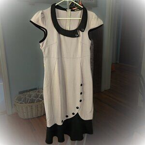 Miusol NWT Black Gray Midi Wiggle Dress Women 10 Vintage Inspired